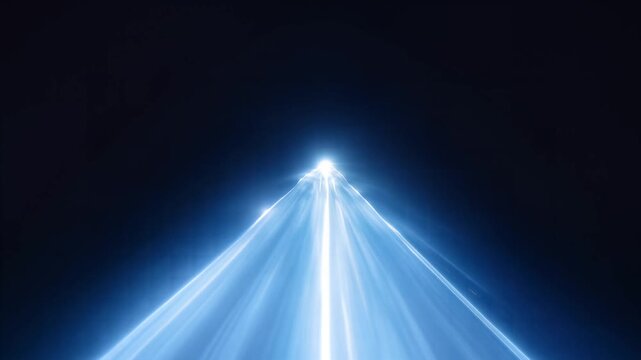 Bright Blue Energy Beam Illuminating a Dark Futuristic Path