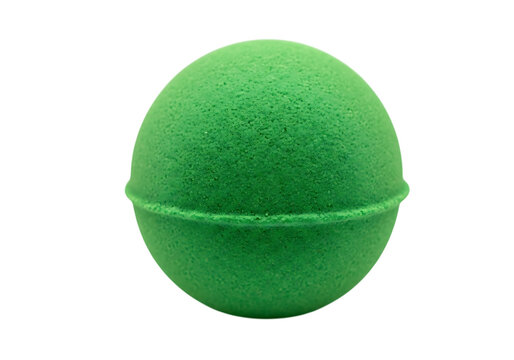 A single round green bath bomb for spa and relaxation