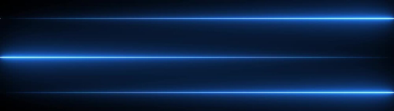 Abstract blue neon light lines moving in parallel, futuristic digital background, loop