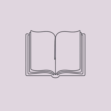An open book illustration with a simple outline on a soft, neutral background