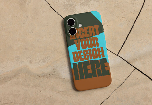 Mobile Phone Case Mockup on a Surface
