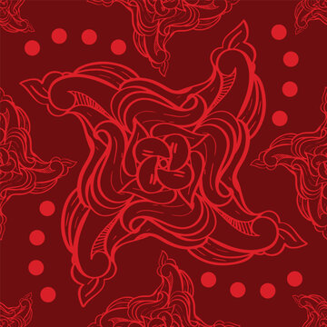 seamless red floral pattern