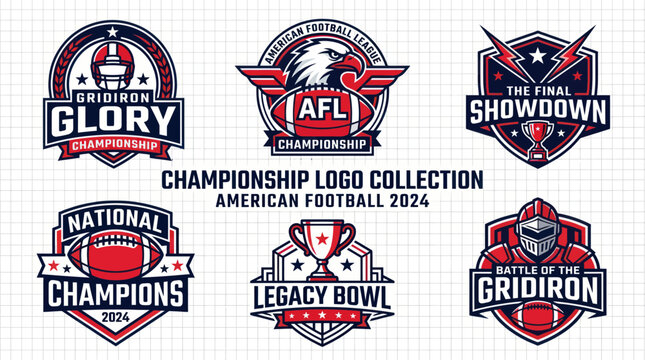 American Football Championship Logo Collection - Gridiron Glory, AFL Championship, Showdown