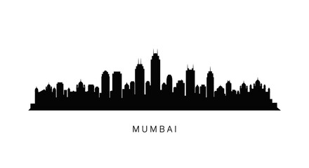 Obraz premium Mumbai Skyline Silhouette Vector Illustration