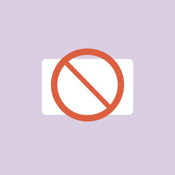A simple illustration of a prohibition sign over a white rectangle