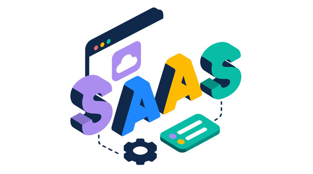 Saas Software As A Service Concept Illustration.