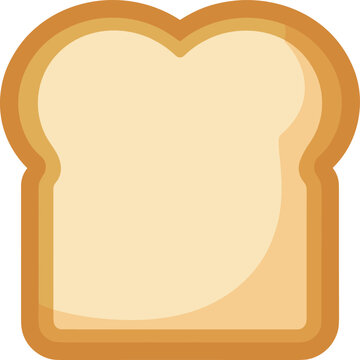 A slice of sliced white bread food vector on white background.