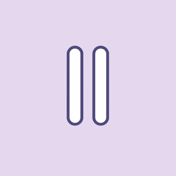 Two vertical lines on a soft purple background, simple and minimalist design
