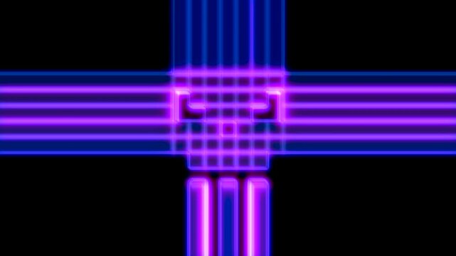 3d pixelated skull symbol animation with distortions and glitch effects