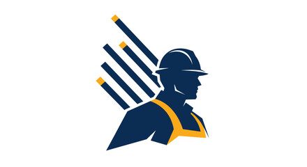 Obraz premium Professional Electrician or Construction Worker Logo Icon.