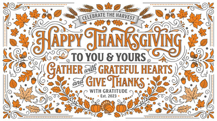 Thanksgiving Celebration with Grateful Hearts and Nature © Bosss