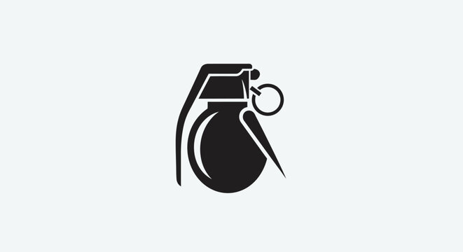 Minimalist hand grenade icon illustration.