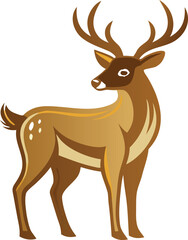 Fototapeta premium wild deer vector illustration with forest spots.