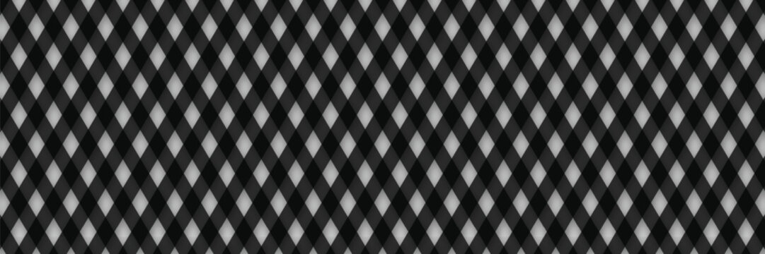 Dark Black Gray Diamond Grid Seamless Pattern Background &mdash; Elegant Argyle Rhombus Texture Wallpaper Design