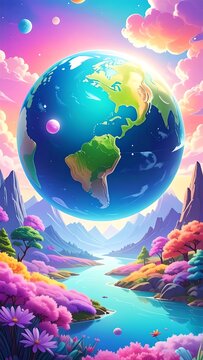 Fantasy Earth Landscape.