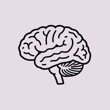 A simple illustration of a human brain on a soft, pastel-colored background