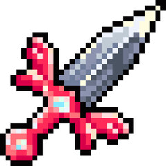 Fototapeta premium Retro Pixel Art Sword Icons Pack Fantasy RPG Weapon Assets