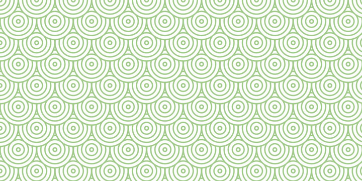 seamless pattern with circles green overlap swirl fabric vector overlapping textile background.
