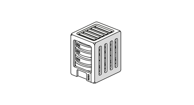 Single isometric server unit with multiple storage slots