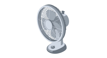 Naklejka premium Isometric grey electric desk fan