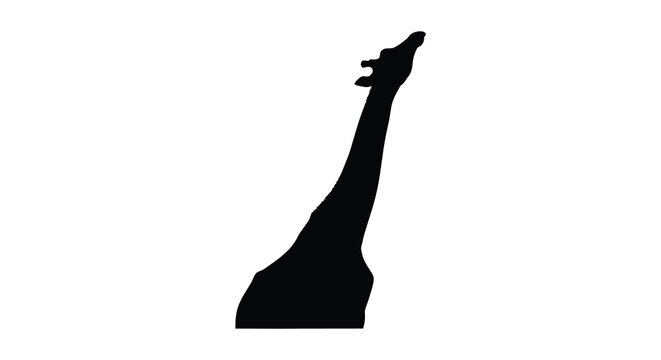 Giraffe silhouette against a white background silhouette