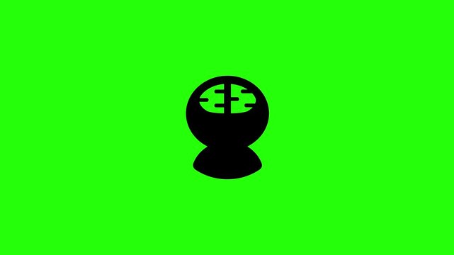 Unique 4K video containing a human profile silhouette head containing a logical processing matrix bouncing. Perfect for psychology machine learning brain concept.
