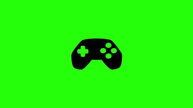 High definition 4K layout featuring a modern video gaming controller pad with buttons bouncing cleanly. Elegant tactical popup icon for e-sport match streaming application.