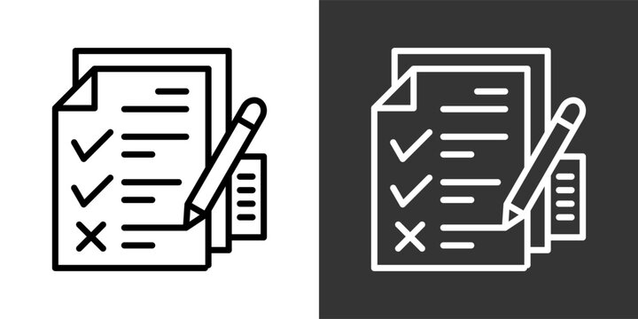 Test Black And White Multiple Style Icon Set Collection Pack Vector Illustration 