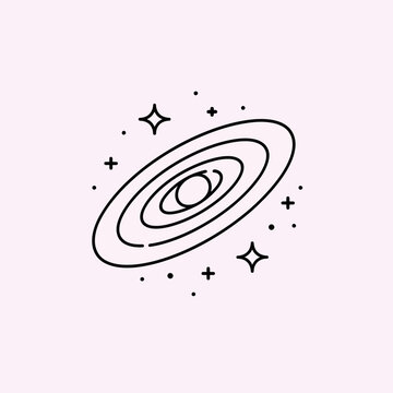 A simple illustration of a with stars and a light pink background