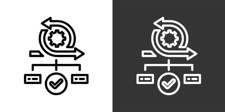 Iteration Black And White Multiple Style Icon Set Collection Pack Vector Illustration 