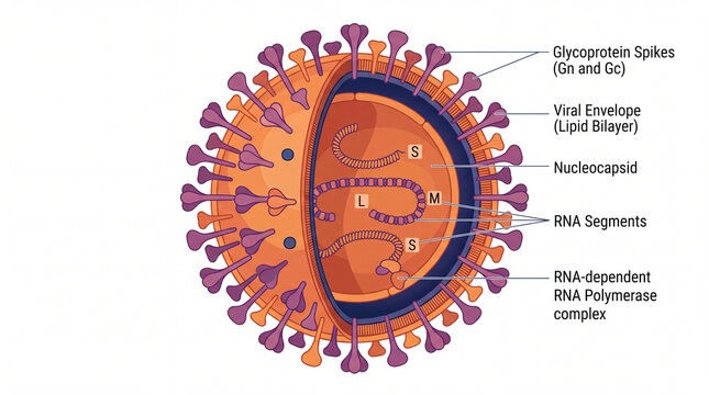 Orthohantavirus, Hantavirus structure and nuclease compositions. Hantavirus Pulmonary Syndrome is a fatal disease caused by hantaviruses carried by infected rodents. 