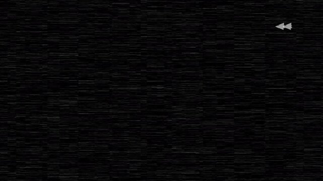 VHS Tape Rewind Interface with Analog Static and Noise Distortion