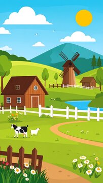 Farm Vector Landscape.