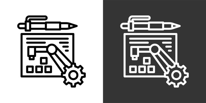 Prototype Black And White Multiple Style Icon Set Collection Pack Vector Illustration 