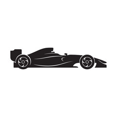 Obraz premium Formula one racing car side view silhouette with silhouette motorsport automotive