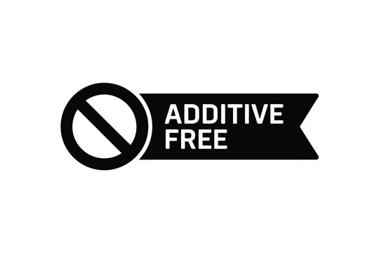 additive free label on white background circle slash black text