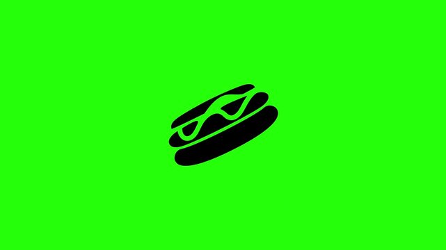 High definition 4K layout featuring a traditional fast food hot dog bun sausage with mustard sauce swirl bouncing cleanly. Elegant tactical popup icon for stadium snack menu.