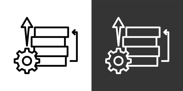 Backlog Black And White Multiple Style Icon Set Collection Pack Vector Illustration 