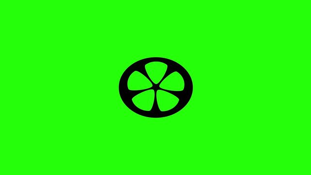 Premium 4K motion graphic of a fresh sliced lime citrus orange fruit segment bouncing. Ideal asset for summer beverage cocktail recipe layout.