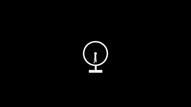 Clock Counting Down 24 Hour Day Fast Speed. Clock with moving arrows.Abstract new analog clock icon 4k animation.