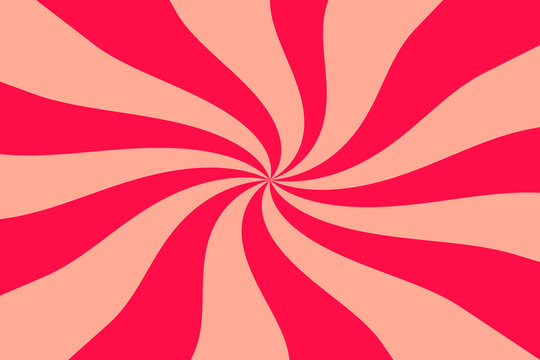 Vibrant Red Peach Spiral Vortex