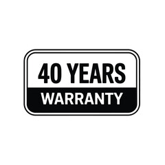 Obraz premium 40 years warranty label flat icon black