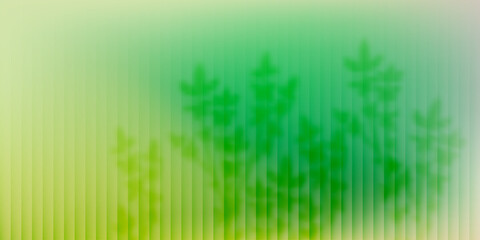 Beautiful green summer background with branches, leaves and ribbed glass effect © Marina