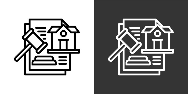 Foreclosure Black And White Multiple Style Icon Set Collection Pack Vector Illustration 