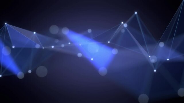 Abstract Morphing Triangular Grid Shape with Deph of Field - Modern Technology Background