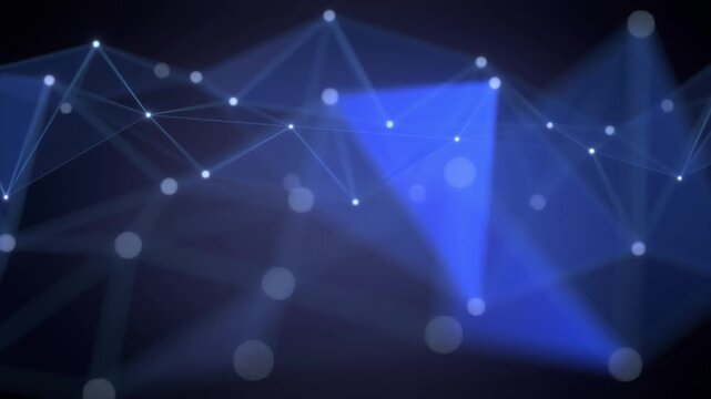 Abstract Morphing Triangular Grid Shape with Deph of Field - Modern Technology Background