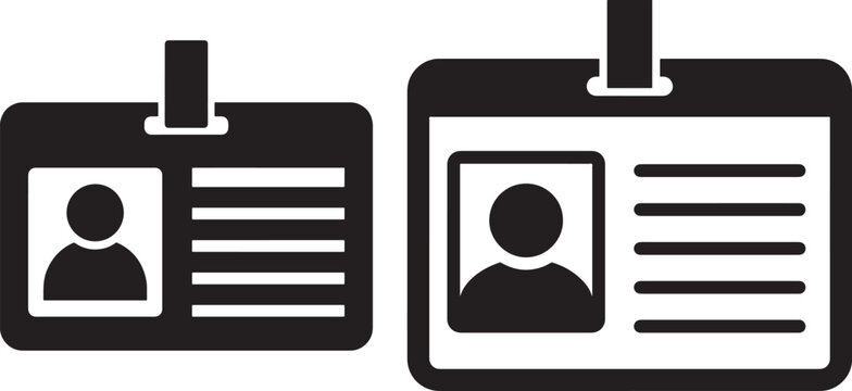 ID card icon identity badge vector silhouette