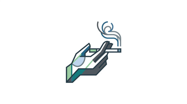 Hand holding a cigarette with smoke rising.