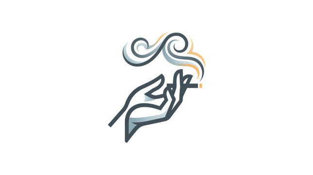 Hand holding a cigarette with smoke rising.