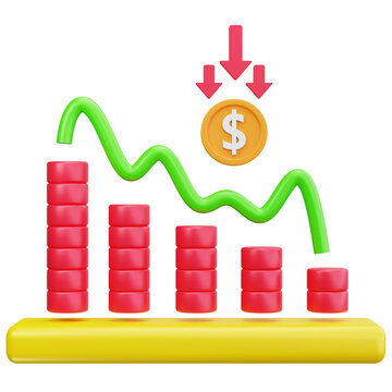 Revenue Drop 3D Illustrations